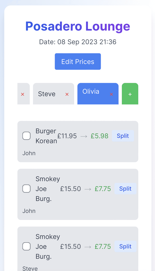 Effortless bill splitting with Spliti
